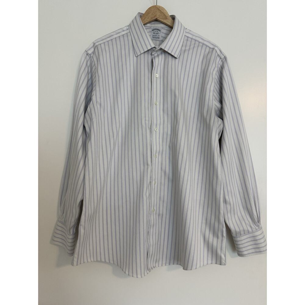 Brooks Brothers Regent Dress Shirt Men’s White Striped Supima Cotton Size 16-34